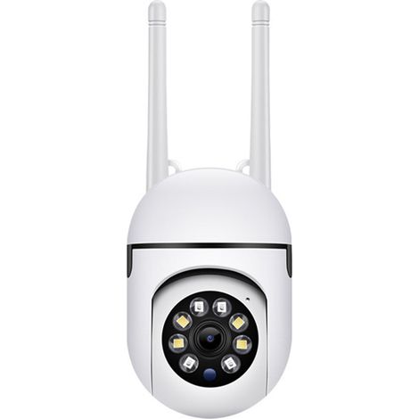 Caméra de sécurité extérieure 1080p avec angle de vision à 360°, audio bidirectionnel, étanche et fonction panoramique/inclinaison pour la maison (1/2)