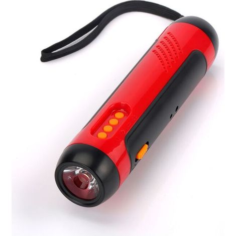 Lampe de poche portable à manivelle avec alarme radio FM 1800 mAh générateur LED pour la maison, le camping, la randonnée (1/5)
