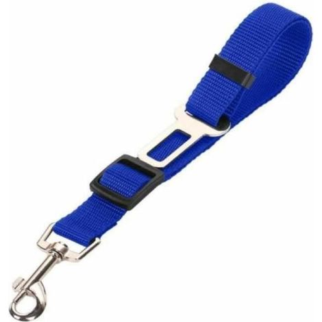 Ceinture de sécurité réglable pour chien - Laisse d'attache auto - Couleur bleue (1/4)