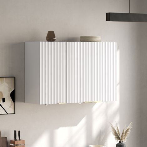 Meuble mural de cuisine à 3 portes, armoire de rangement suspendue pour salon, salle de bain et buanderie, 90 × 29 × 60 cm (1/5)