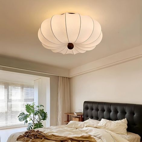 Plafonnier En Tissu Semblable À De La Soie,de Style Japonais Wabi-sabi,minimaliste Moderne Pour Salon, Salle À Manger, Chambre Et Couloir (A,40cm) (1/5)