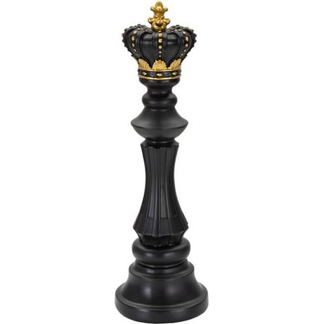 Soprammobile re scacchi grande cm diam. 13X40,5 - CHESS - Colore: Nero