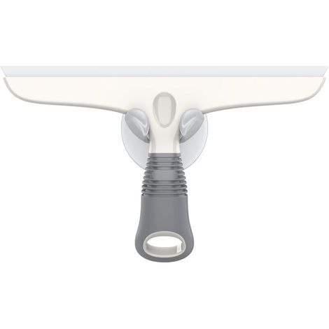 CSPARKV Raclette en Silicone avec Support Ventouse, Raclette Polyvalente pour Vitre, Pare-Brise de Voiture, Fenêtre, Porte de Douche, Salle de Bain, Raclette Tout Usage, Blanc et Gris (1/3)