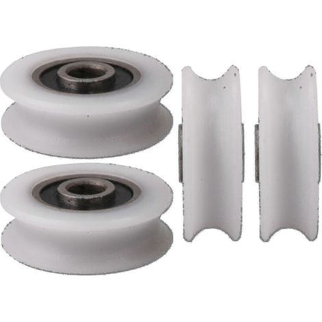 Poulies de porte coulissante diamètre intérieur 6 mm, 4 pièces - nylon U 22 x 6 x 8 mm (1/2)