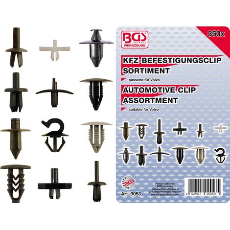 BGS Assortiment de clips de fixation automobiles pour Volvo 350 pièces (1/4)