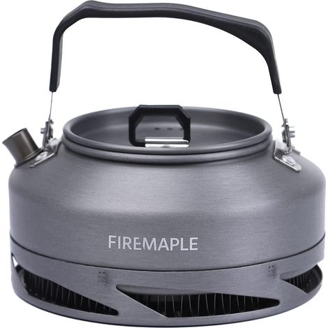 0,7L Ultraléger Portable Aluminium Bouilloire de Camping pour Pique-nique Théière Cafetière Trekking Noir (1/5)