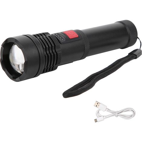 Lampe Torche Rechargeable USB XHP50, Lampe de Poche Portable pour Camping et Pêche (1/5)