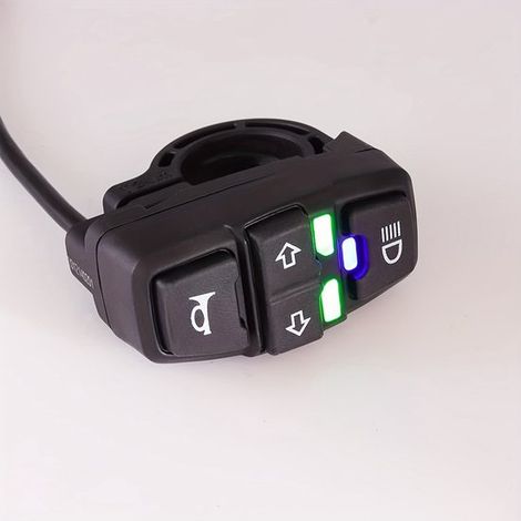 Interruptor de control 3 en 1 para manillar de motocicleta con faro，intermitente y claxon，Apto para manillares de 22 mm/7/8 pulgadas (1/5)