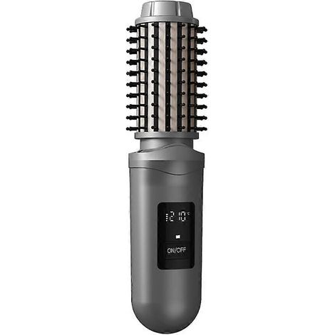 Brosse à cheveux fer à friser sans fil portable, fer à friser rechargeable 2600 mAh, baguette à ions négatifs pour des boucles parfaites, couleur grise. (1/5)