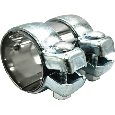 Collier de serrage de tuyau d'échappement en acier inoxydable Boulons joints Bride de pneu Ø 60 mm x 95 mm (1/5)