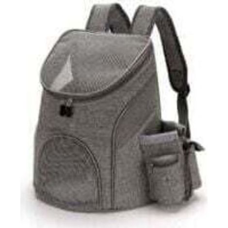Haustierrucksack mit Kotbeutel, Leckerlifach für Katzen und Hunde sowie Wasserflasche atmungsaktive Transportbox für Kleintiere (1/4)