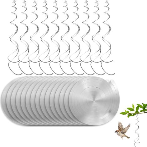 Set di 15 spirali riflettenti repellenti per uccelli – Spaventapasseri a elica a spirale per giardino, balcone e uso esterno – Repellente naturale ed efficace, facile da montare, ecologico e sicuro pe (1/5)