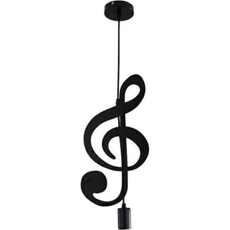 Suspension, Plafonnier en Fer, Note de Musique, Lustre D'Ombre LumièRe Suspendue pour Loft Bar Studio Magasin Salle à Manger (C) (1/5)