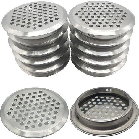 12 pièces 53mm Grille de Ventilation INOX Maille Ronde Respiration pour Cuisine Meubles bouche aération inox pour armoire placard Air évacué Grille d'évacuation Ventilation (1/5)