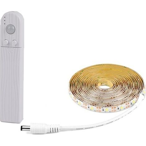 Détecteur de mouvement sans fil 1M 2M 3M - Ruban LED à piles pour éclairage nocturne sous lit, placard, escaliers et couloir