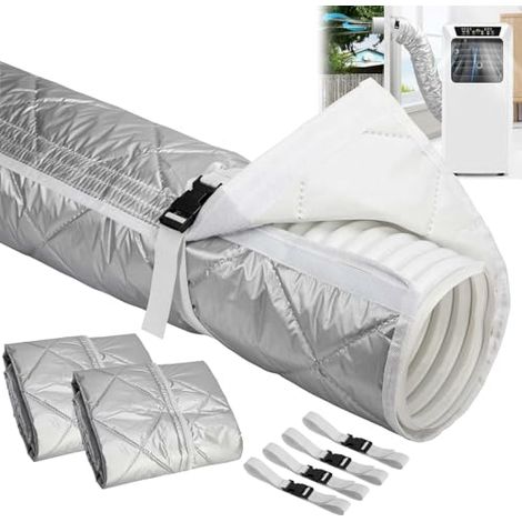 Paquete de 2 fundas para mangueras de aire acondicionado portátiles (150 x 58 cm)