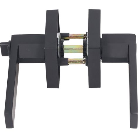 Poignée de porte intérieure avec serrure à clé, noire mate, levier en alliage de zinc robuste, pour portes de 35 à 50 cm (1/5)