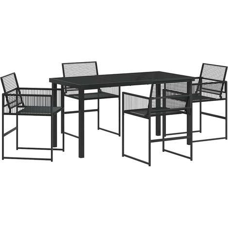 Maison Exclusive - Set da Pranzo per Giardino 5 pcs Nero polyrattan (1/5)