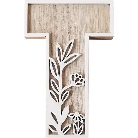 Lettres En Bois - 5 Pouces - Alphabet A À Z - Peinture Possible - Décoration Murale Pour Chambre D'Enfant Mariage Maison - Lot De 26 (1/5)