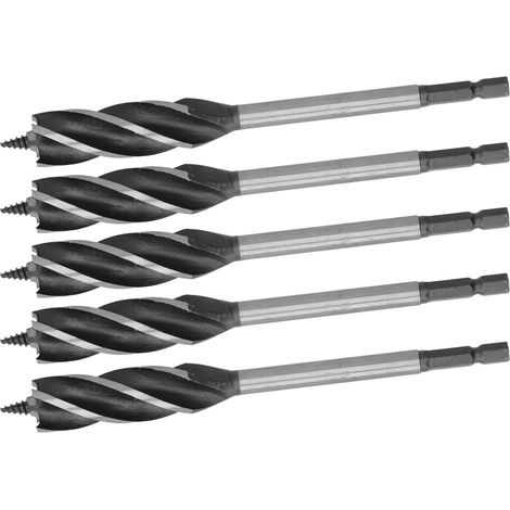 Lot de 5 forets à bois, scie cloche pour métal, mèche à tarière, 4 rainures, queue hexagonale, 18 mm (1/5)