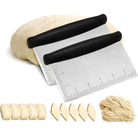 Lot de 2 coupe-pâtisseries en acier inoxydable et grattoir d'établi, outil de cuisson polyvalent efficace avec poignée ergonomique (1/5)