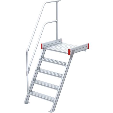 Euroline 511 Podesttreppe 60° 1000mm Stufenbreite 5 Stufen Alu gerieft