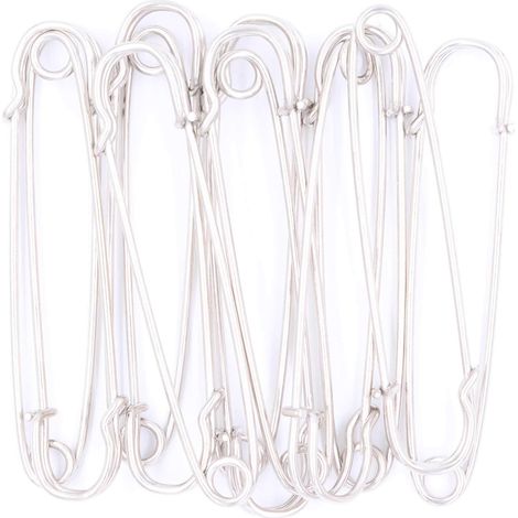Épingles de sûreté robustes et résistantes - Lot de 15 épingles à couverture en fil d'acier inoxydable de 19 mm (3/4 pouce) - Épingles extra solides et robustes pour couvertures, jupes, travaux manuel