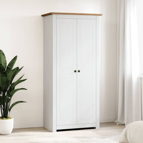 Kleiderschrank Weiß 80×50×171,5 cm Kiefer Massiv Panama Serie