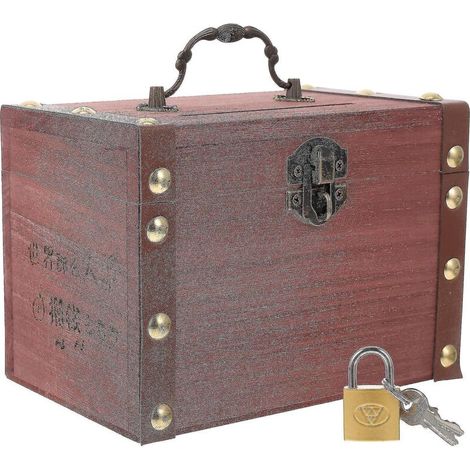 Aufbewahrungsbox aus Holz für Schmuck, Ringe und Geld, mit Schloss. (1/3)