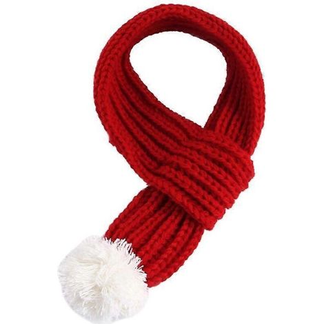 Gestrickter Schal für Haustiere, Hunde und Katzen, niedlicher Weihnachtsschmuck, kreatives rotes Strickhalsband, wendbares Modeaccessoire für kleine Hunde, süßes festliches Geschenk. (1/4)