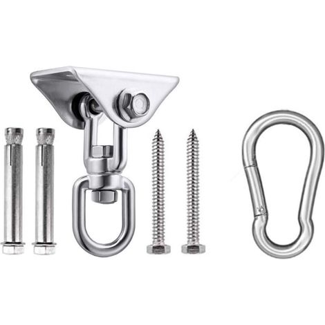 Heavy Duty Swivel Hanger, 450KG Load Capacity, SUS304 Stainless Steel, 360° Rotatable Hammock Chair Hanging Kit (1/5)