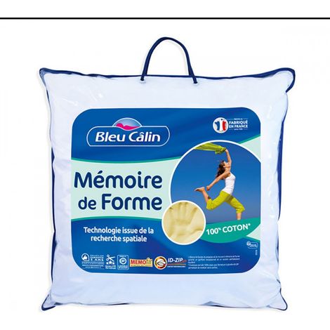 Oreiller à mémoire de forme 60x60 cm – Garnissage mousse viscoélastique et fibres siliconées – Lavable en machine à 40° – Confort optimal – Univers Decor