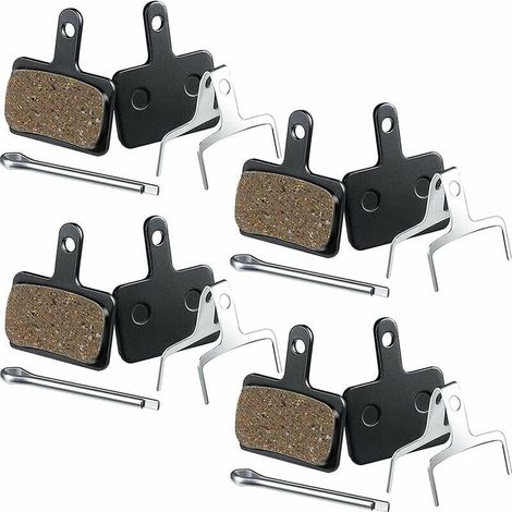 4 Paires Plaquettes de Frein de Vélo pour TRP Tektro Shimano Deore Br-M575 M525 M515 T615 T675 M505 M495 M486 M485 M475 M465 M447 M446 M445 M416 M415 M395 M375 etc. (Plaquettes de Frein en Ré (1/5)