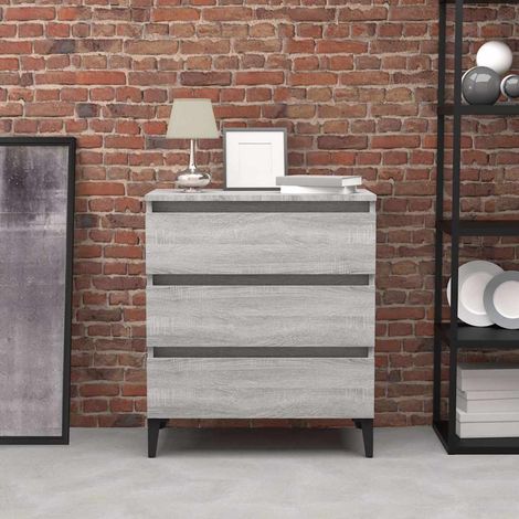 Aparador de madera contrachapada gris Sonoma 60x35x69 cm (1/4)