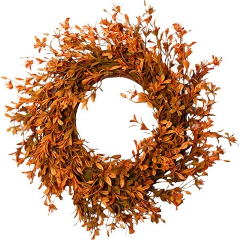 Guirlande Porte Halloween - Couronne Décorative Plastique - Pour Porte Fenêtre Mur - 30 x 30 cm - Orange - 1 Pièce (1/5)