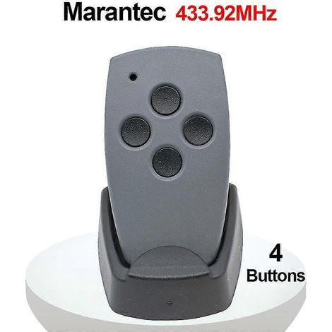 Télécommande numérique MARANTEC 433,92 MHz pour porte de garage (modèles 382, 384, D302, D304, D313, D321, 211, 212 et 214) - Code fixe