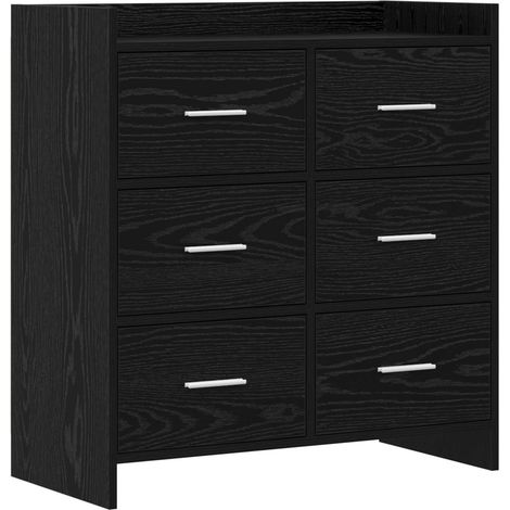 Sideboard Schwarze Eiche 75 x 33 x 80 cm Holzwerkstoff vidaXL (1/5)