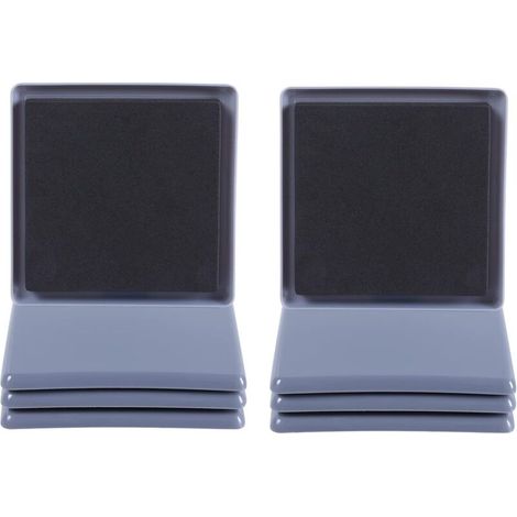 Set mit 8 quadratischen Möbelgleitern für Teppichböden, 9 cm, Schutzpads zum Verschieben von Möbeln, wiederverwendbar für schwere Haushaltsgeräte, hellblau (1/4)