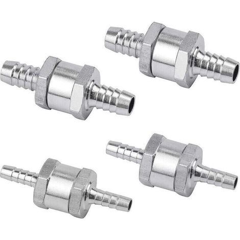 Set di 4 valvole di non ritorno per gasolio da 6/8/10/12 mm, in lega di alluminio, con freccia, per auto a benzina, barche e motociclette. (1/4)