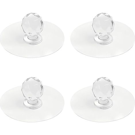 4 Pièces Boutons de Porte D'armoire, Boutons de Placard Autocollants à Coller sur les Tiroirs, Transparents, Sans Trace Résiduelle, pour Armoire, Cuisine, Salle de Bain