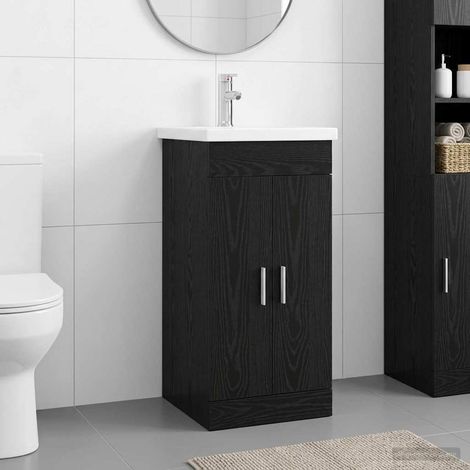 Vanidad de baño con lavabo Roble Negro 42 x 40 x 84,5 cm