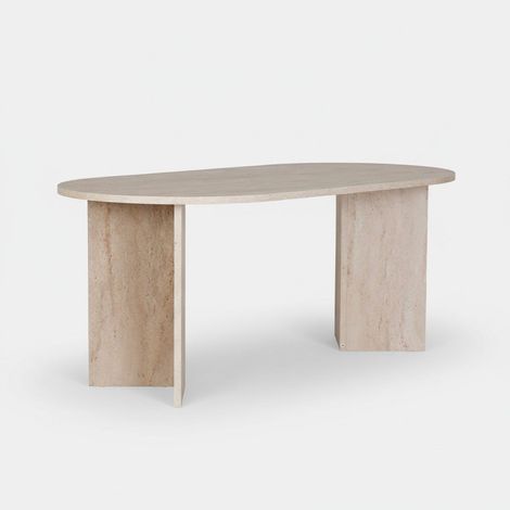 Ovaler Esstisch aus Melamin 180 cm Sablin - Beige