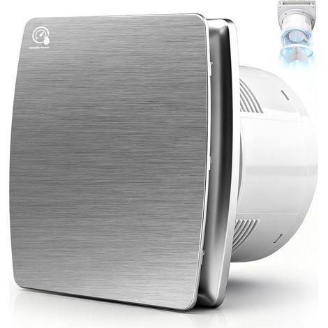 Ventilateur extracteur avec minuterie et capteur d'humidité, argenté, 100 mm (1/5)
