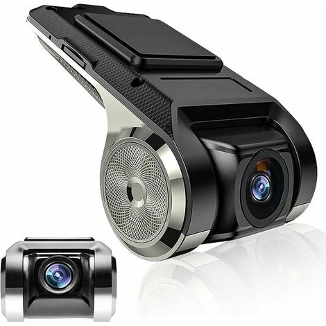 KZQ Camera Dash Voiture HD Mini DVR Enregistreur Caméra de Voiture Angle de Vision de 140 °, G-capteur, GPS Intelligent ADAS Driving Recorder USB Car DVR pour Android Autoradio Soutien TF (Max 32G) (1/4)