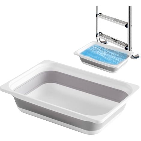 Bassin de piscine pliable et antidérapant, accessoire de piscine pour le rinçage des pieds, 30 x 20 x 10 cm (1/3)