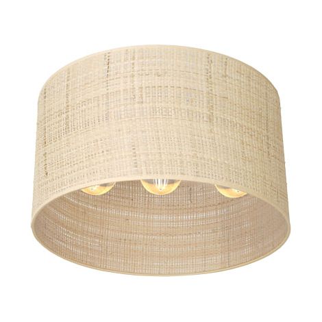 Lampe plafonnier rotin crème rond Ø40 3xE27 Luminex