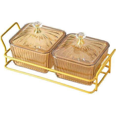 Unterteilte Servierschalen, Snackplatten-Organizer, Schalen für Süßigkeiten und Nüsse, Tragbarer Teller für Trockenfrüchte, Vorspeisentablett für Nüsse und Süßigkeiten-2 Compartments (1/5)