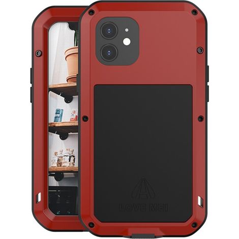 Love Mei iPhone 12 Hülle, mit Glas geschützt, Rot (1/5)