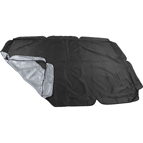 Auvent de balancelle d'extérieur pour jardin ou cour, imperméable, protection anti-poussière, tissu Oxford 210D enduit argenté, noir. (1/5)