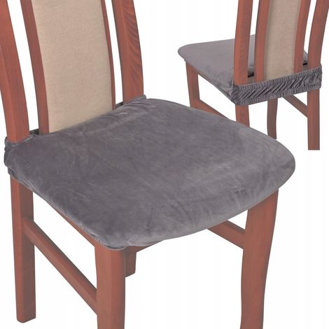 FUNDA PARA SILLA, ASIENTO DE SILLA, terciopelo bajo, TESS, gris